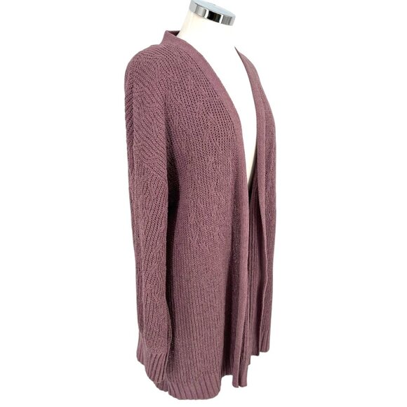 Margeaux & Ellie Chenille Open Front Cardigan Sweater Purple Size Large - Picture 5 of 12